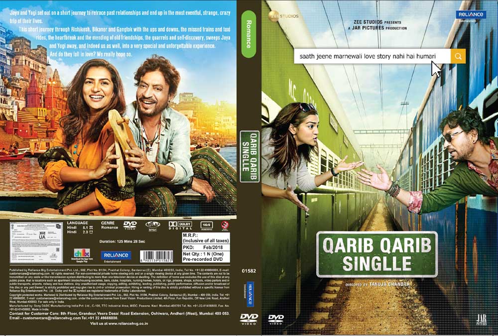 Qarib Qarib Singlle Hindi DVD Irrfan Khan Latest Bollywood Film